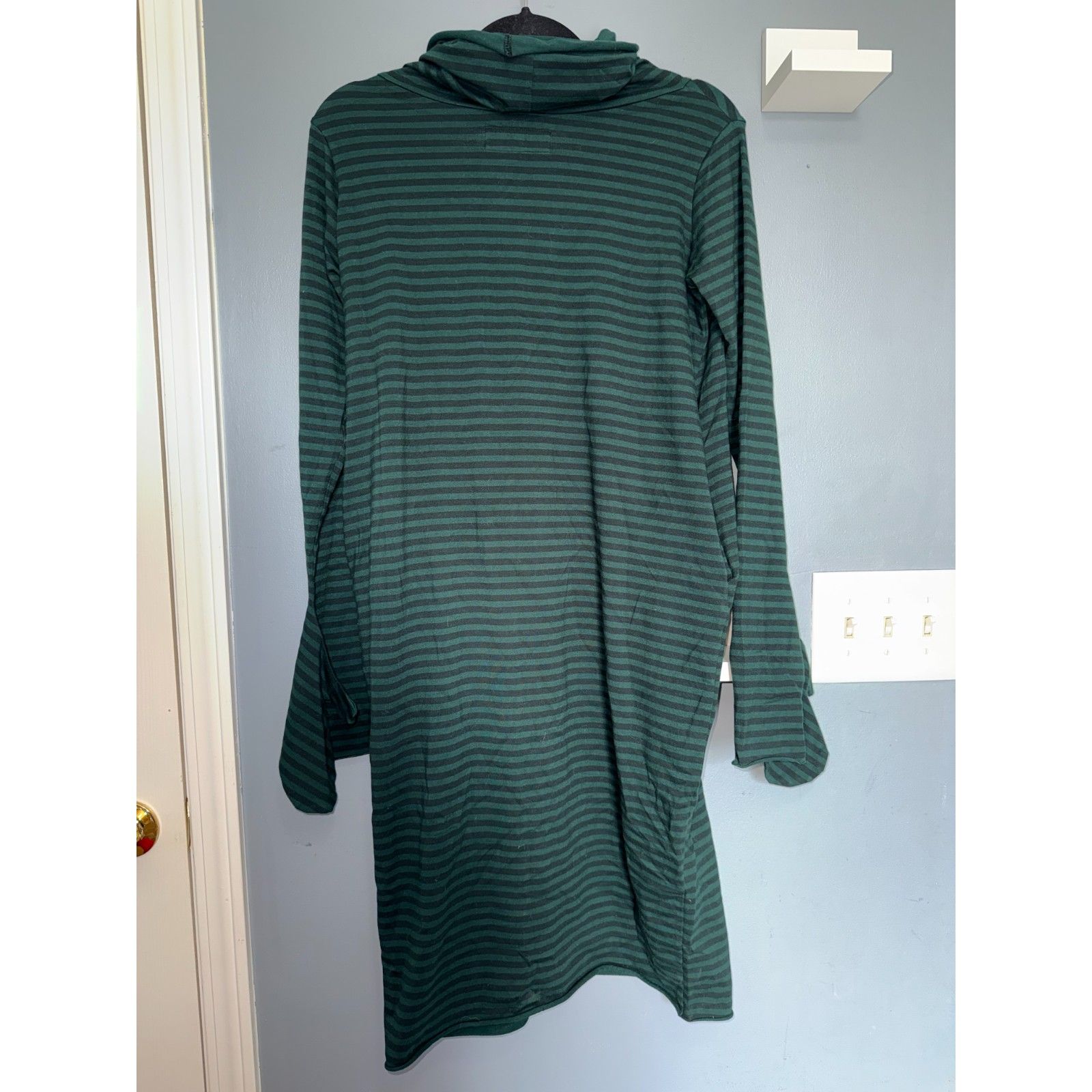 Nwt Labo.Art Guantino Oversized Green Striped Funnel-Neck Dress | Size 0/Xs — image 6 of 8